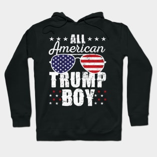 All American Trump Boy Sunglasses US Flag Vote Trump 2024 Hoodie